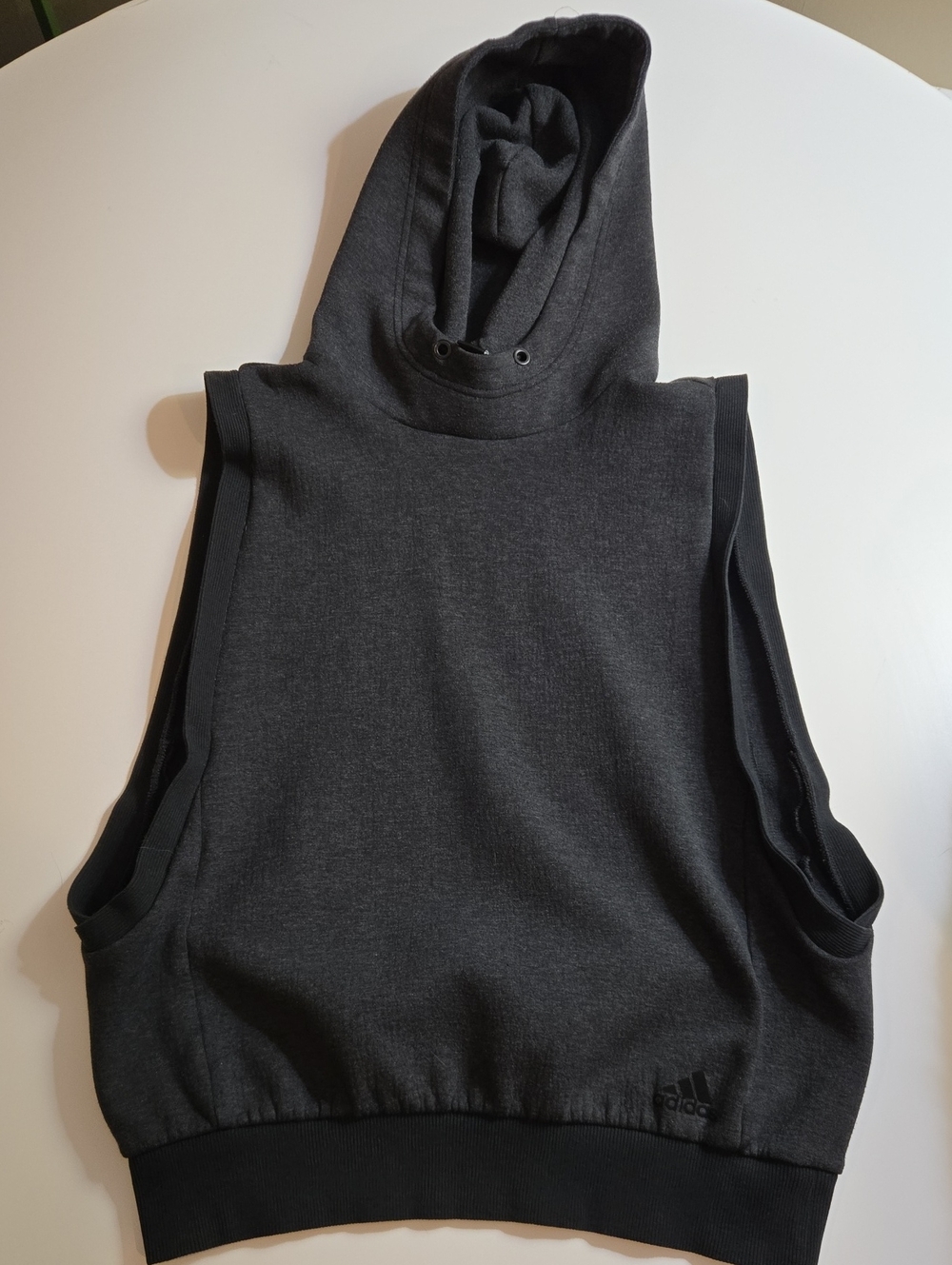 adidas Women's Charcoal Black Sleeveless Hoodie